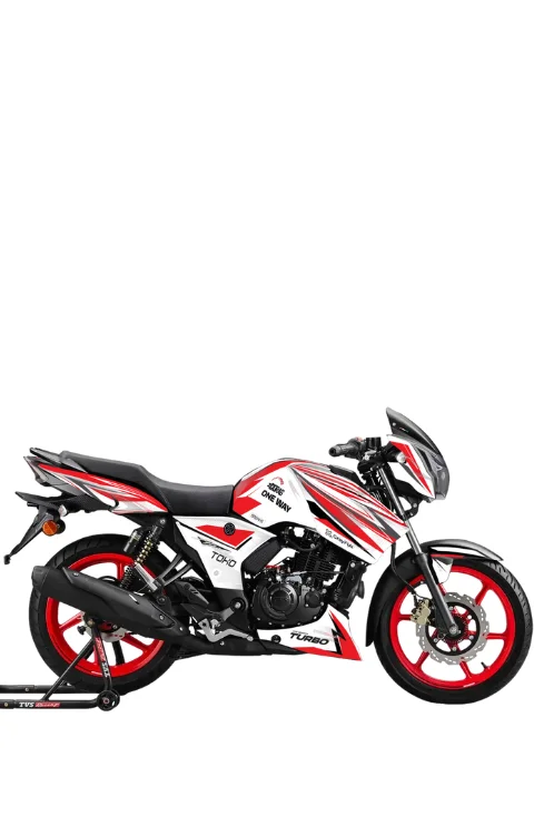 Turbo Edition Full Body Sticker Compatible with Apache RTR 2v | Made In Premium Gloss Vinyl With FPF(Fade Protection Film), Water Proof, Precut Sticker, Pack Of 1 Compatible with Both Side